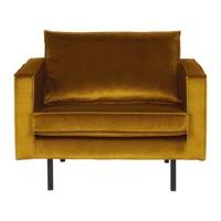 WOOOD Fauteuil 'Rodeo' Velvet, kleur Oker - thumbnail
