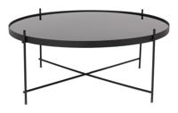 Zuiver Ronde Salontafel 'Cupid' Glas, 82cm, kleur Zwart - thumbnail