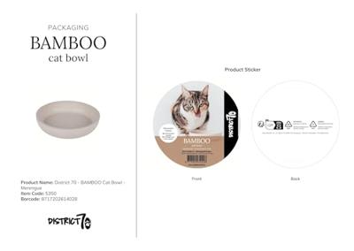 District 70 Bamboo voerbak merengue voor de kat Per stuk