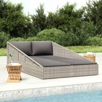 Tuinbed 110x200 cm poly rattan grijs - thumbnail