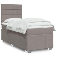 Boxspring met matras stof taupe 90x200 cm - thumbnail