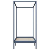 Hemelbedframe massief grenenhout grijs 100x200 cm - thumbnail