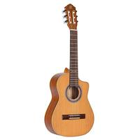 Ortega RQ39 Requinto Series Pro Natural 1/2-formaat klassieke gitaar met gigbag - thumbnail