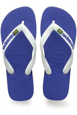 Teenslippers voor kinderen Brasil logo HAVAÏANAS marineblauw/wit