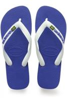 Teenslippers voor kinderen Brasil logo HAVAÏANAS marineblauw/wit - thumbnail