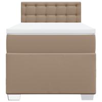 Boxspring met matras kunstleer cappuccinokleurig 80x200 cm - thumbnail