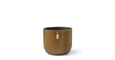 Pot bol Groove 8x7 zwart goud bloempot Capi Europe - Capi europe