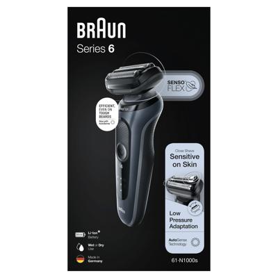 Braun Series 6 61-N1000S Folie-scheerapparaat Zwart Braun Series 6 61-N1000S Folie-scheerapparaat Zwart