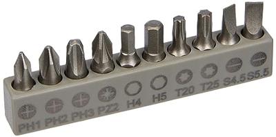 Bosch Accessoires 11-delige set flexibel metalen verlengstuk 200 mm, schroefbitset, PH1, PH2, PH3, PZ2, HEX4, HEX5, T20, T25, SL 0,6 x 4,5; 0,8 x 5,5