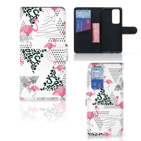 OPPO Find X3 Neo 5G | Telefoonhoesje | Met pasjeshouder | Flamingo Triangle - thumbnail