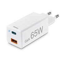 Hama Snellader GaN 1x USB-C PD 1x USB-A QC Mini-oplader 65 W Wit - thumbnail