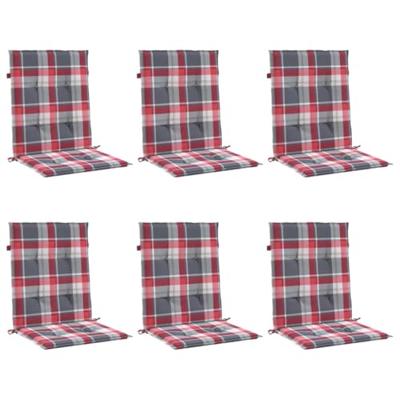 VidaXL Tuinstoelkussens 6 st 100x50x3 cm oxford stof ruitpatroon rood