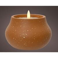 LED kaars vlameffect dia12cm terra - thumbnail