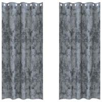 VidaXL Velvet gordijnen 2 pcs zilvergrijs 260 x 140 cm fluweel - thumbnail