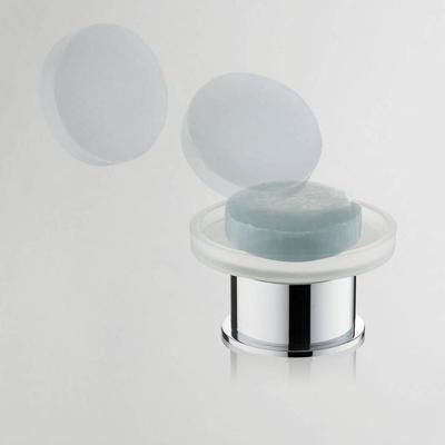 Xellanz Ida vrijstaande glazen zeepschaal chroom