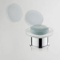 Xellanz Ida vrijstaande glazen zeepschaal chroom - thumbnail