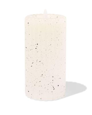 HEMA Led-stompkaars ⌀7.5x15cm ribbel spikkel ivoor (ivoor)