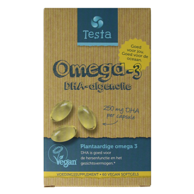 Omega 3 algenolie 250mg DHA vegan NL 60 Vegetarische capsules Omega 3 algenolie 250mg DHA vegan NL 60 Vegetarische capsules