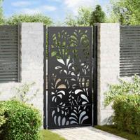 Poort met golfontwerp 100x175 cm staal zwart - thumbnail