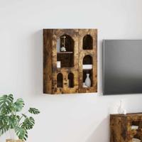 Hangkast met plank Gerookt eiken 59 x 20 x 71.5 cm Bewerkt hout - thumbnail