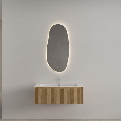 Spiegel Gliss Maya 50x100 cm Verticaal Met LED-verlichting En Spiegelverwarming Spiegel Gliss Maya 50x100 cm Verticaal Met LED-verlichting En Spiegelverwarming