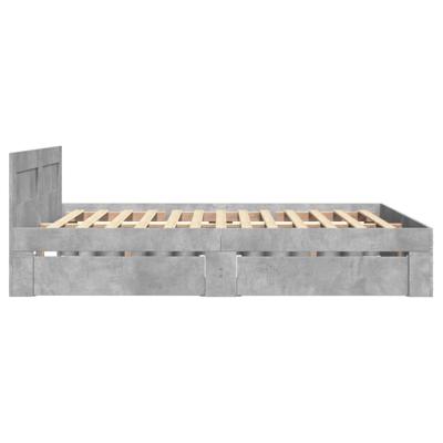 Bedframe met hoofdeinde bewerkt hout betongrijs 120x190 cm