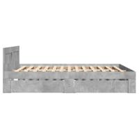 Bedframe met hoofdeinde bewerkt hout betongrijs 120x190 cm - thumbnail