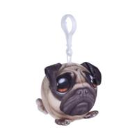 Free And Easy Sleutelhanger Hond 7 Cm Textiel Bruin - thumbnail