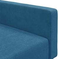 Slaapbank 2-zits met voetenbank fluweel blauw - thumbnail