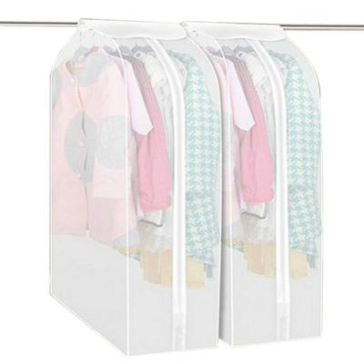 2 stuks PEVA driedimensionaal stofdichte doek cover tassen opknoping organisator opbergtas waterdicht pak vacht cover specificatie: 60x90x30cm (wit)