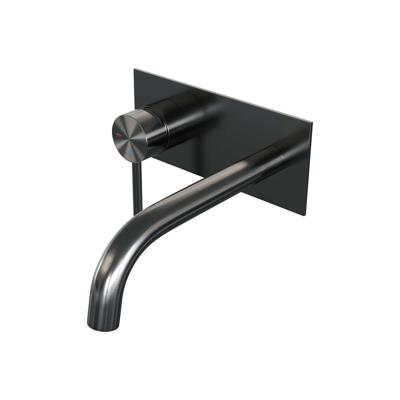 Inbouw Wastafelmengkraan Brauer Gunmetal Edition Coldstart Gebogen Uitloop Ronde Hendel Links Geborsteld Gunmetal PVD Met Afdekplaat Brauer Inbouw Wastafelmengkraan Brauer Gunmetal Edition Coldstart Gebogen Uitloop Ronde Hendel Links Geborsteld Gunmetal PVD Met Afdekplaat Brauer