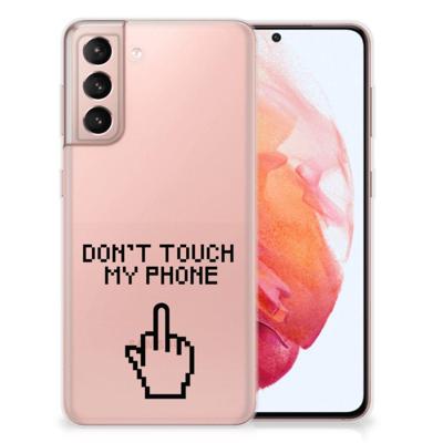 Samsung Galaxy S21 Silicone-hoesje Finger Don't Touch My Phone Samsung Galaxy S21 Silicone-hoesje Finger Don't Touch My Phone