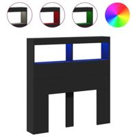 Hoofdbordkast met LED-verlichting 100x17x102 cm zwart - thumbnail