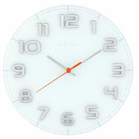 NeXtime ne-8817wi wandklok dia. 30 x 3.5 cm, glass, white, &apos;classy round&apos; - thumbnail