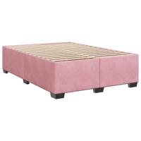 Boxspring met matras fluweel roze 140x200 cm - thumbnail