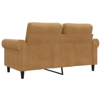Tweezitsbank 120 cm fluweel bruin