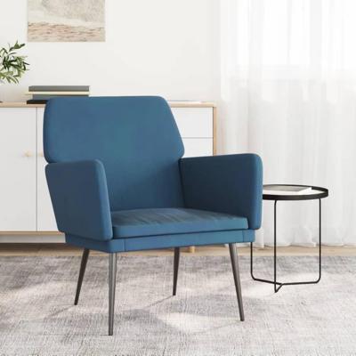 Fauteuil 62x79x79 cm fluweel blauw Fauteuil 62x79x79 cm fluweel blauw