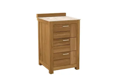 Passion Grills | Buitenkeuken Onderdeel | Milano Buitenkeukenkast 3 Lades | 58 x 63 cm | Albastro Cream