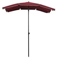 Parasol met paal 200x130 cm bordeauxrood - thumbnail