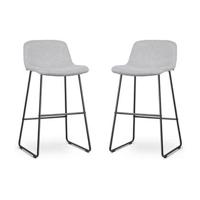 Nolon Nino-Mats Barkrukken Set van 2 - Lichtgrijs - Zwart - 75 cm - thumbnail