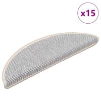 VidaXL Trapmatten 15 st 56x17x3 cm zilver halfrond - thumbnail