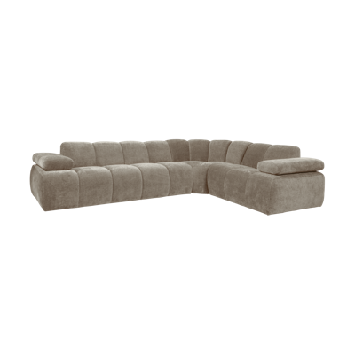 Woood Mojo hoekbank rechts ribstof Donkerzand