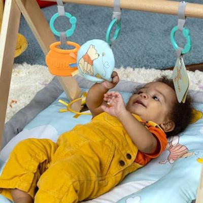 Disney speelkleed, WINNIE THE POOH - BRIGHT STARTS - Once Upon a Tummy Time - Houten activiteitenboog - Blauw - Newborns en +