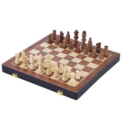 Essenhouten Schaakspel Opklapbaar - 38,5x38,5x5,8cm Essenhouten Schaakspel Opklapbaar - 38,5x38,5x5,8cm