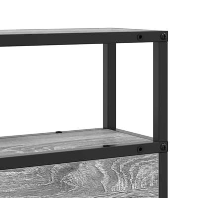 Opberghoofdbord met plank Grijs sonoma 150 cm Bewerkt hout