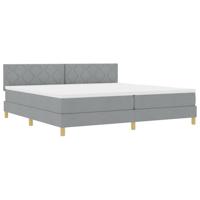 Boxspringbed met Matras Lichtgrijs 200x200 cm Stof - thumbnail