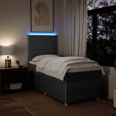 Boxspring met matras stof donkergrijs 180x200 cm