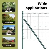 VidaXL Hek met paal groen 0,8 x 25 m staal - thumbnail