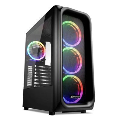 Sharkoon TK5M RGB ATX Desktop PC-behuizing Zwart Sharkoon TK5M RGB ATX Desktop PC-behuizing Zwart