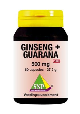 SNP Ginseng guarana 500mg puur 60 Vegetarische capsules